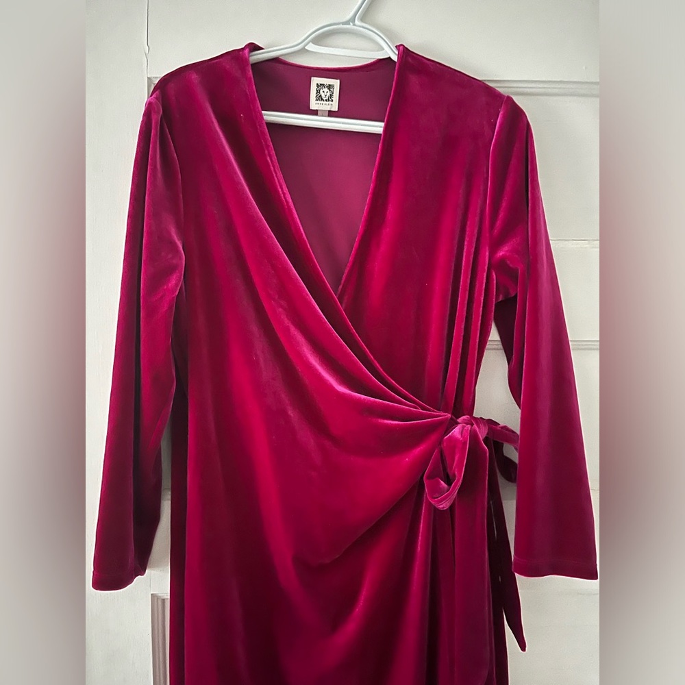 Anne Klein Velvet Wrap Dress